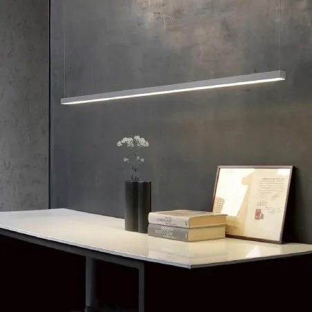 Suspension grise barre aluminium profilé led ip54-50cm-100cm-150cm-200cm-gris