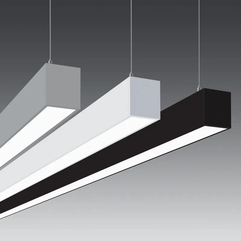 Suspension ligne continu grise barre aluminium profilé led ip54-50cm-100cm-150cm-200cm-gris