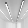 Réglette ligne continu grisz barre aluminium profilé led ip54-50cm-100cm-150cm-200cm-gris