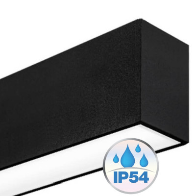 Réglette ligne continu noire barre aluminium profilé led ip54-50cm-100cm-150cm-200cm-noir