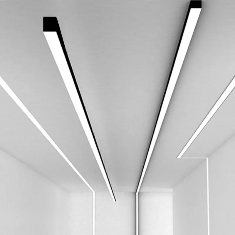 Réglette ligne continu noire barre aluminium profilé led ip54-50cm-100cm-150cm-200cm-noir