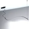 Suspension barre aluminium noir profilé led souple 50cm-100cm-150cm-200cm