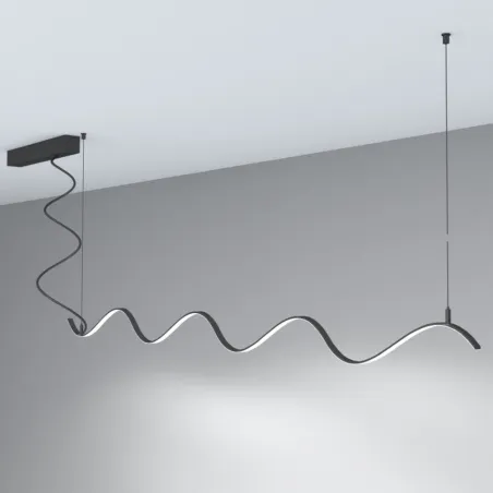 Suspension barre aluminium noir profilé led souple 50cm-100cm-150cm-200cm