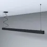 Suspension barre aluminium noir profilé led rgb 50cm-100cm-150cm-200cm