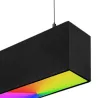 Suspension barre aluminium noir profilé led rgb 50cm-100cm-150cm-200cm