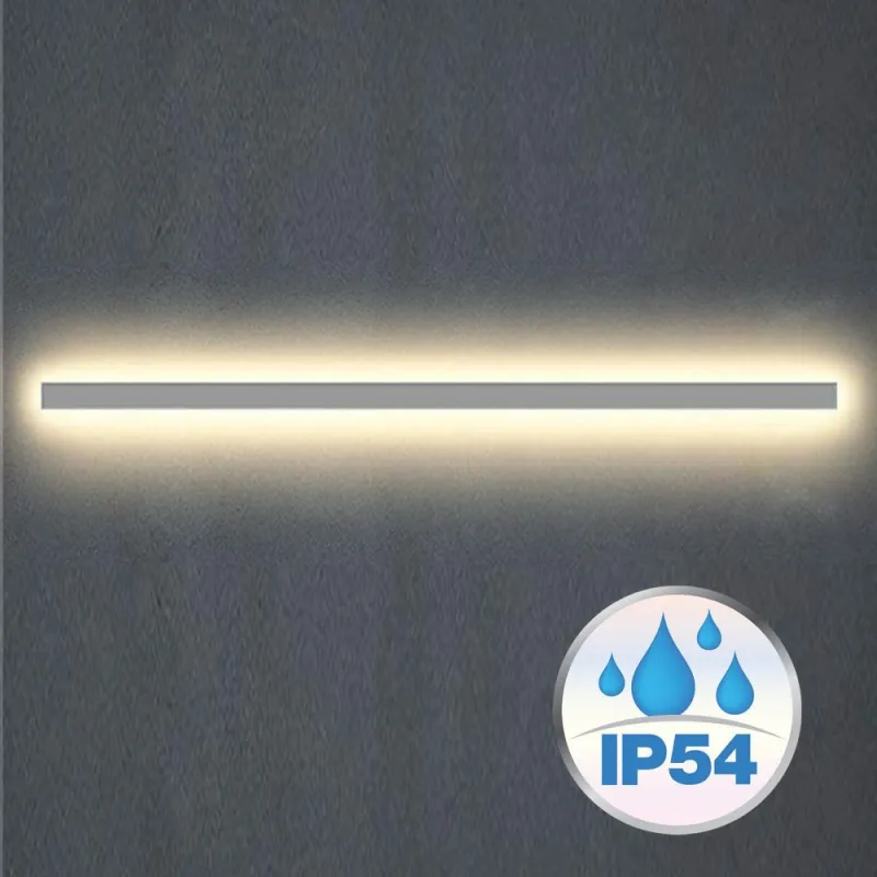 Applique grise barre aluminium profilé led variable ip54 50cm-100cm-150cm-200cm gris
