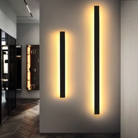 Applique noire barre aluminium profilé led variable ip54 50cm-100cm-150cm-200cm noir