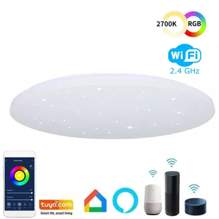 Plafonnier applique wifi rgb cct dynamique connecté smartphone Alexa google