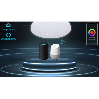 Plafonnier LED moderne SMART 20W RGB CCT smart multicolore WiFi lampe  dimmable smatphone Alexa Google plafonnier coloré pour chambre 230V