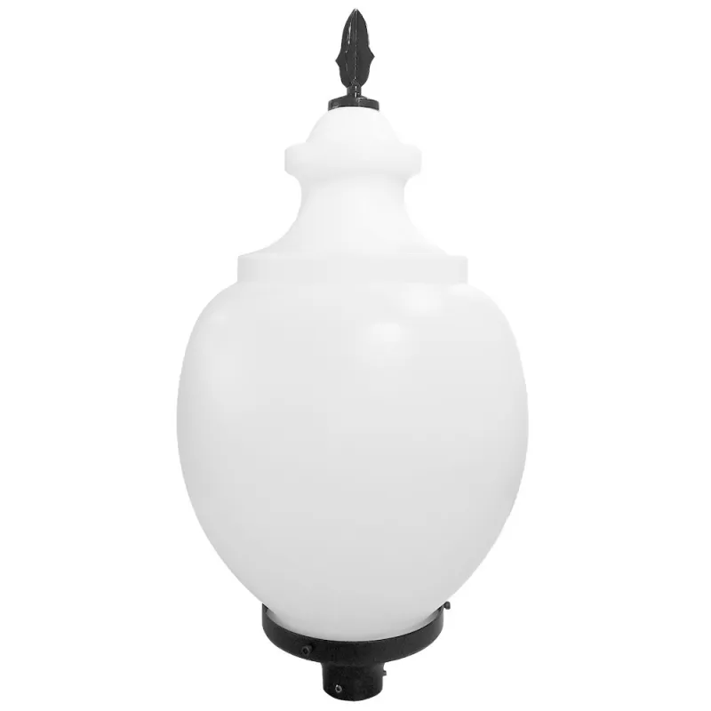 Tête de mat lanterne 80cm opaque culot e27 éclairage public 40w 3400 lumens