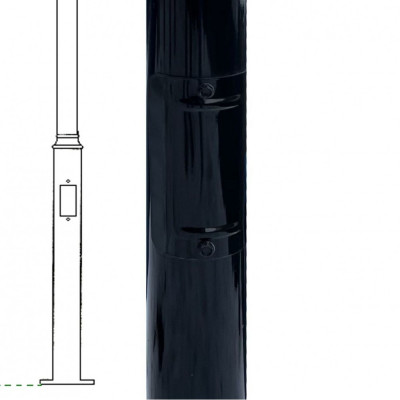Mat poteau 4 mètres pour tête tête visser éclairage public-noir