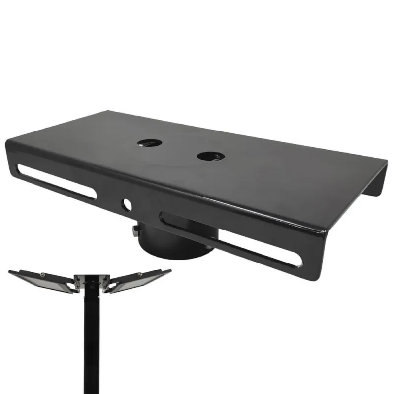 support-projecteur-pour-mat-poteau-droit-candelabre-eclairage-public-noir