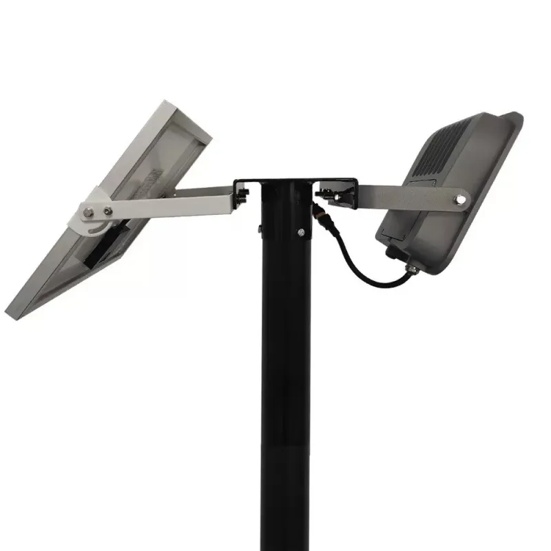 support-projecteur-pour-mat-poteau-droit-candelabre-eclairage-public-noir