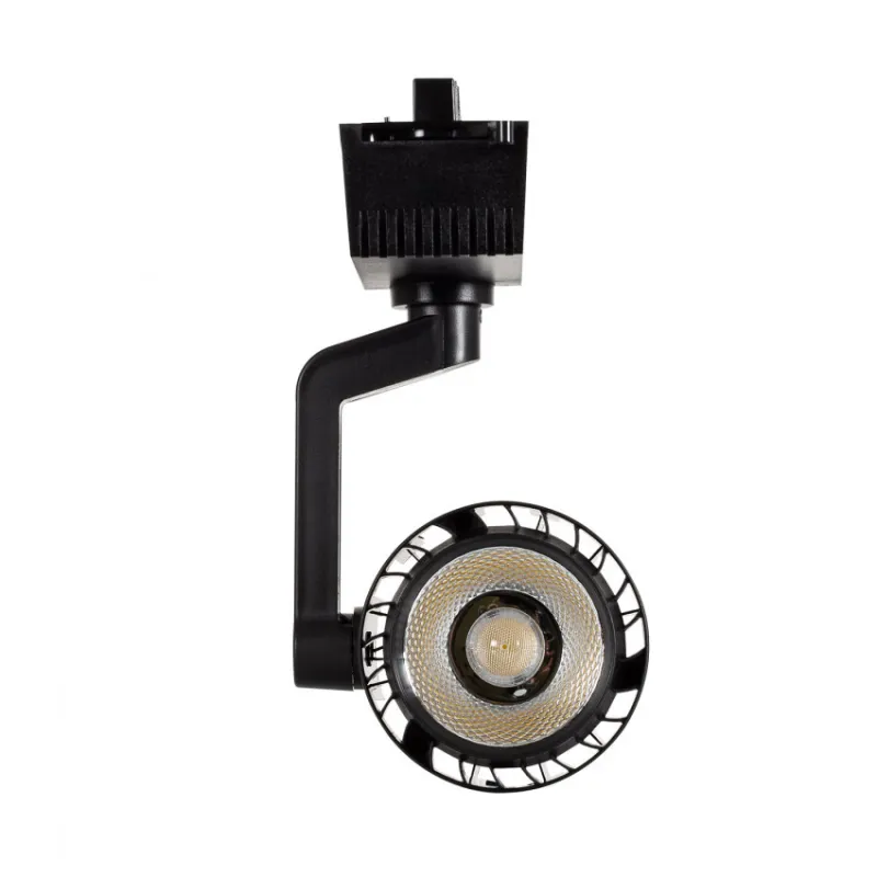 projecteur led 30w noir-36°-cri 80-3000lm-3000k-4000k-5000k-sur rail 3 allumages aluminium noir boutiques commerces