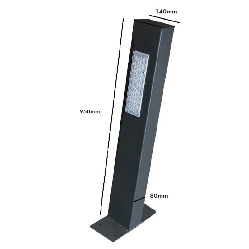 borne-potelet-balise-carre-led-philips-50w-95cm-ip65-7500-lumens