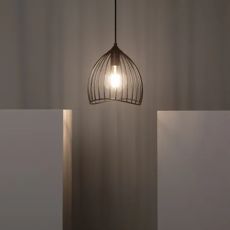 Suspension luminaire suspendu acier doré culot e27