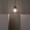Suspension luminaire suspendu acier doré culot e27