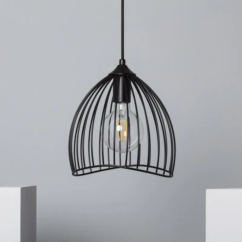 Suspension luminaire suspendu acier doré culot e27