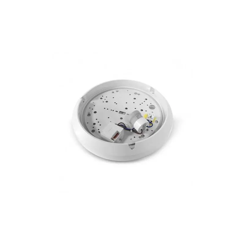 Plafonnier HUBLOT Ø300 E27 BLANC IP65 + DÉTECTEUR IR