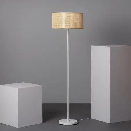 lampadaire-sur-pied-abat-jour-rotin-culot-e27-pied-blanc