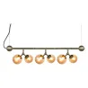 ATOM  Mini Horizontal laiton antique et ambre verre, 6xG9