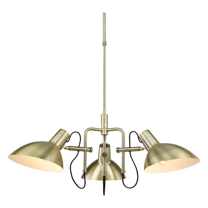 Metropole 3 suspension laiton antique