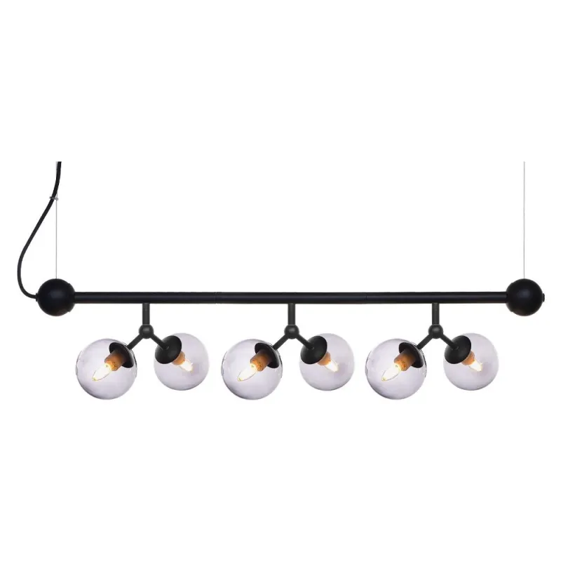 ATOM Mini Horizontal verre noir et gris, 6xG9