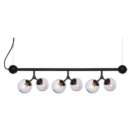 ATOM Mini Horizontal verre noir et gris, 6xG9