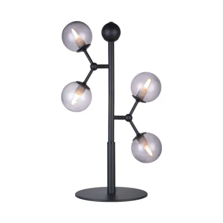 ATOM lampe de table, noir et gris verre, 4xG9