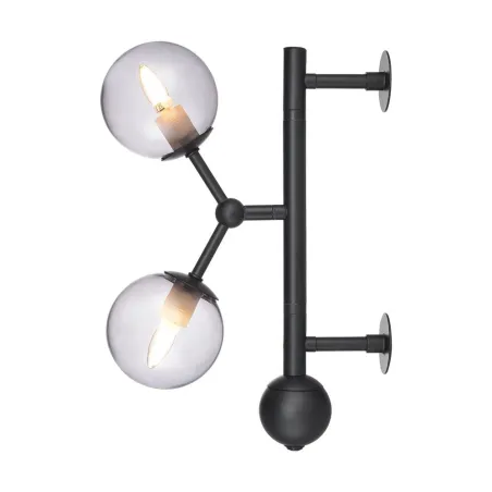 ATOM applique noir et gris verre, 2xG9