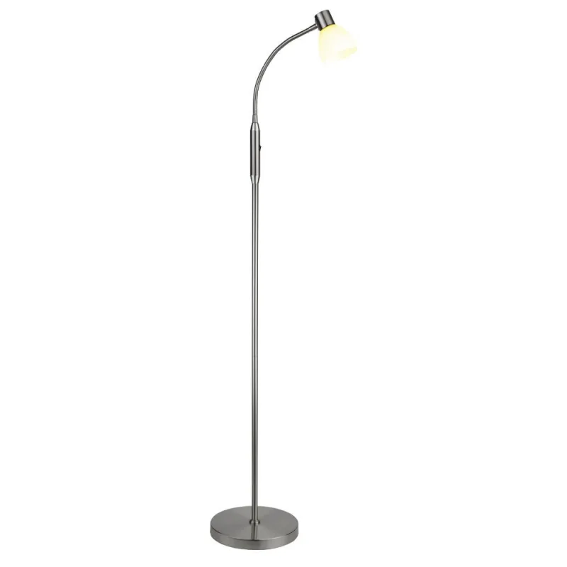 HUDSON lampadaire l. LED 1L G9, verre opal / acier