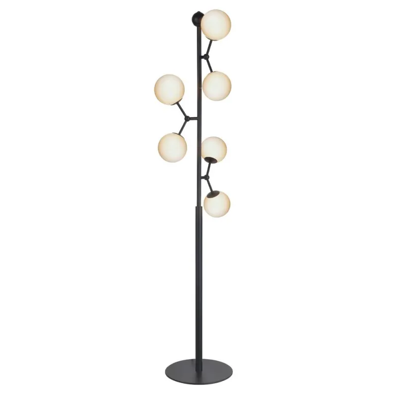 ATOM lampadairelamp, noir et verre opal, 6xG9
