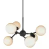 ATOM mini lustre noir et verre opal, 6xG9