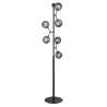 ATOM lampadaire, noir et gris verre, 6xG9