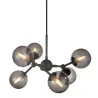 ATOM mini lustre noir et gris verre, 6xG9