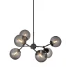 ATOM LARGE lustre vrre noir et gris 6x G9