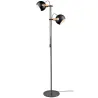 D.C  lampadaire 2L diam.18 E27, noir / chene