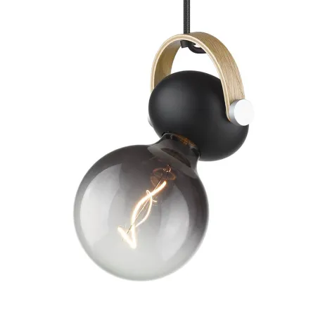 D.C  suspension diam.10  E27,  noir / chene