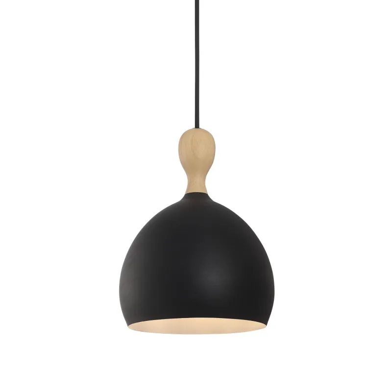 Dueodde suspension Metal/bois diam.18cm E27 noir