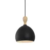 Dueodde suspension Metal/bois diam.18cm E27 noir