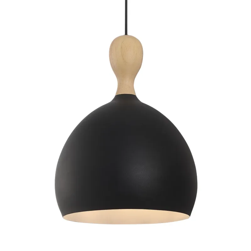 Dueodde suspension Metal/bois diam.30cm E27 noir