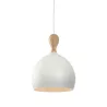 Dueodde suspension Metal/bois diam.18cm E27 blanc