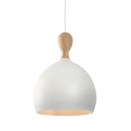 Dueodde suspension Metal/bois diam.24cm E27 blanc
