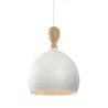 Dueodde suspension Metal/bois diam.24cm E27 blanc