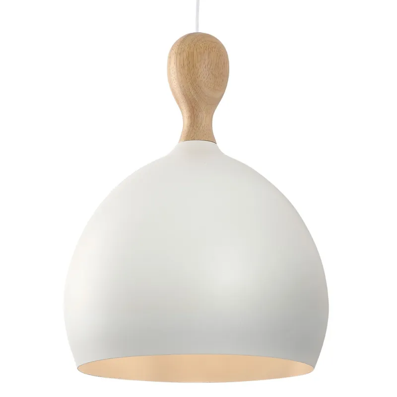Dueodde suspension Metal/bois diam.39cm E27 blanc