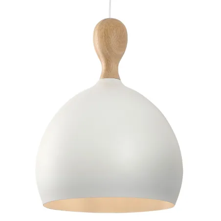 Dueodde suspension Metal/bois diam.39cm E27 blanc