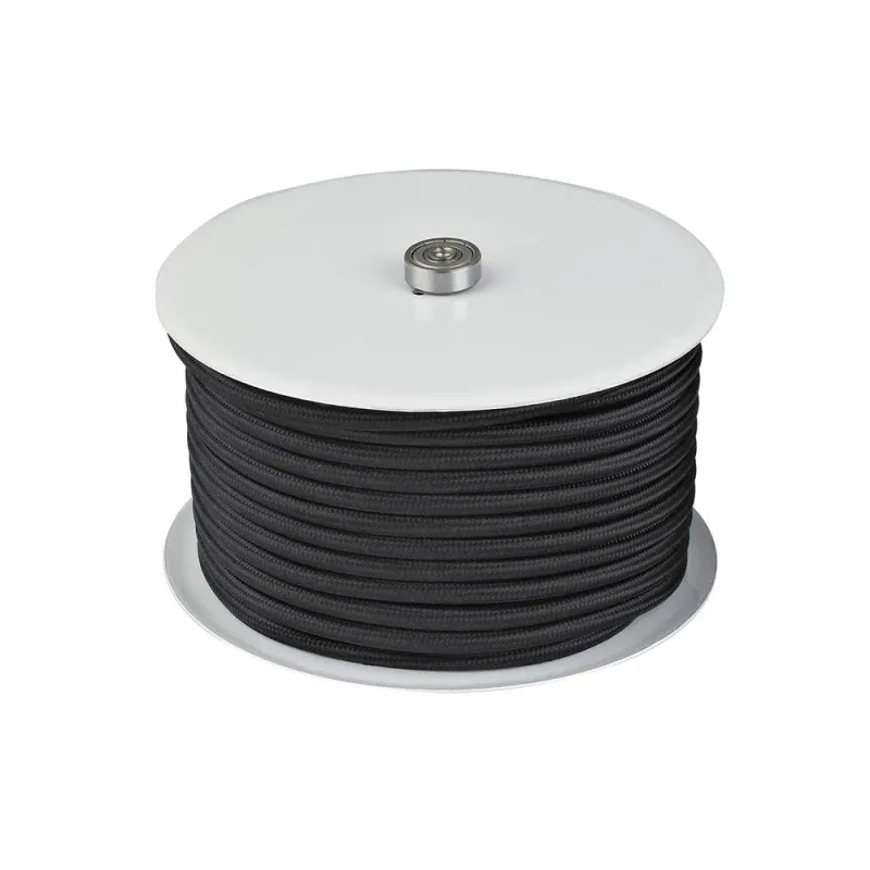CABLE-ROLL Textile noir 25M