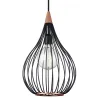DROPS  suspension diam.30 /noir/bois foncé