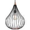 DROPS  suspension diam.38 /noir/bois foncé