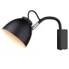 NIVA  applique diam.14 GU10,  noir / bois
